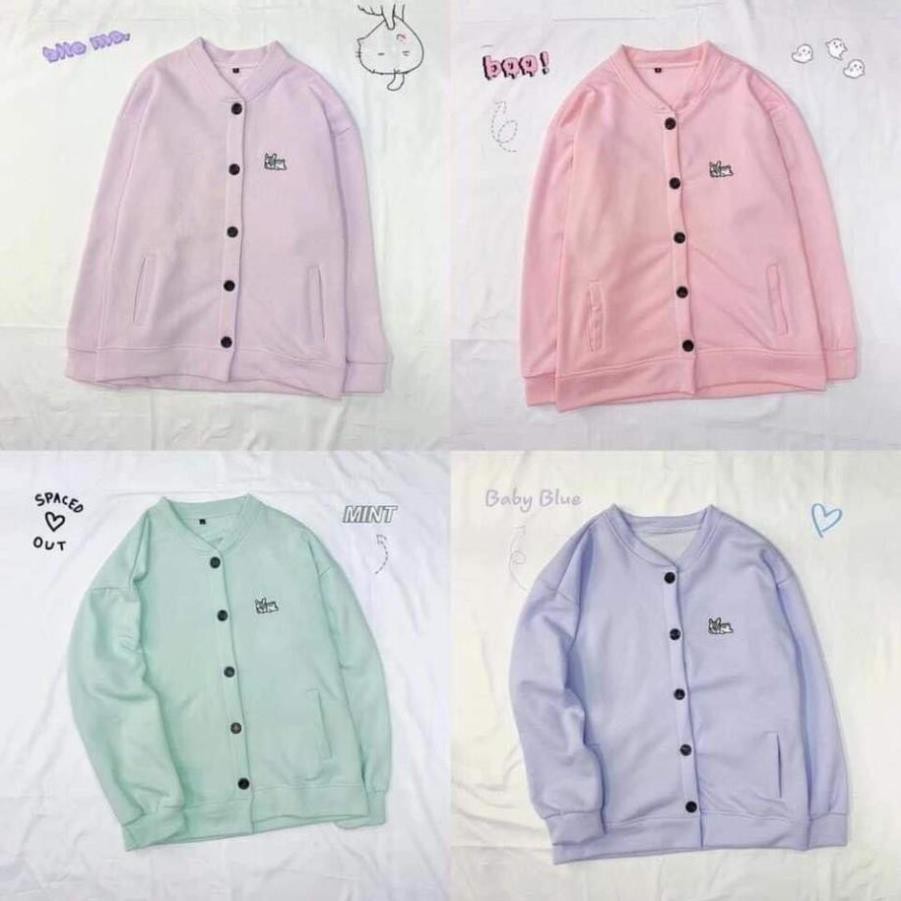 Áo khoác nỉ Cardigan PUPPY LAZY form rộng áo nỉ bông nữ Unisex thời trang chất duyên dáng việt
