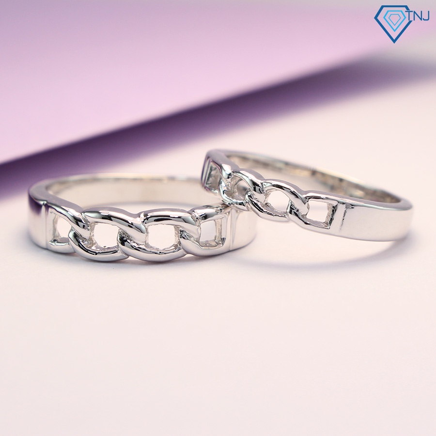 Nhẫn bạc 925 cặp đôi nam nữ mắt xích khắc tên ND0340 Trang Sức TNJ