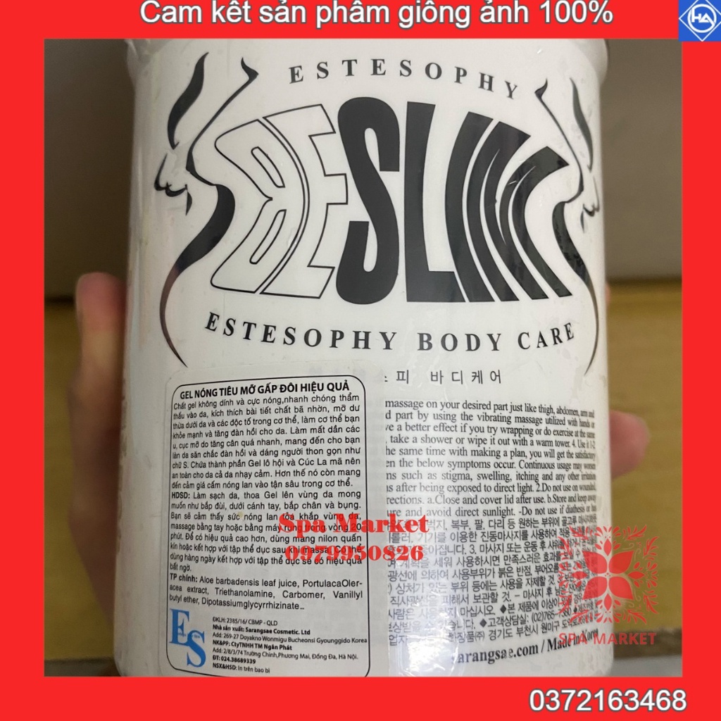 Gel nóng Kem tan mỡ ES gấp đôi tác dụng giảm béo Slimming Hot Gel hũ 1kg