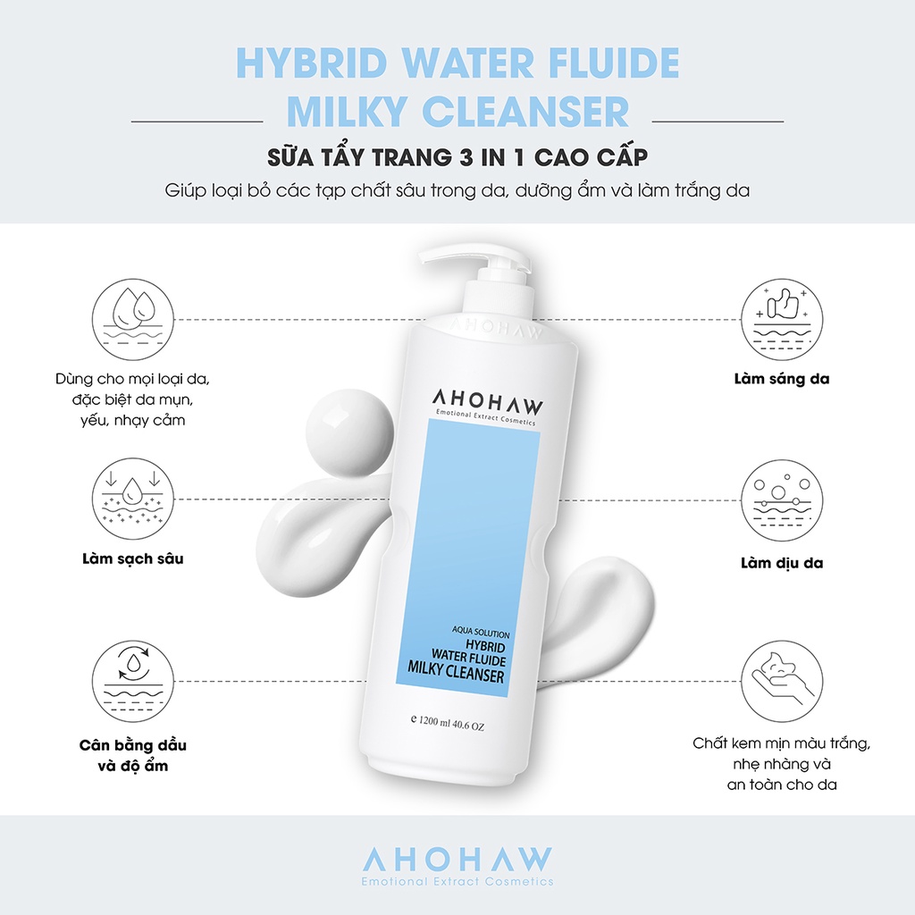 Sữa tẩy trang dành cho mọi loại da Ahohwa Aqua Solution - Hàng chính hãng