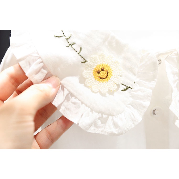 Bộ Áo Sơ Mi Denim + Váy Yếm Phong Cách Nhật Hàn Thời Trang Xuân Thu Mới 2021 Cho Bé Gái