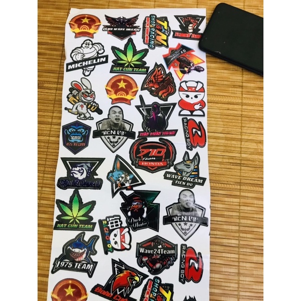 Bộ Tem Chế Logo 43 Logo Nhỏ Tem 3 Lớp Chống Nước