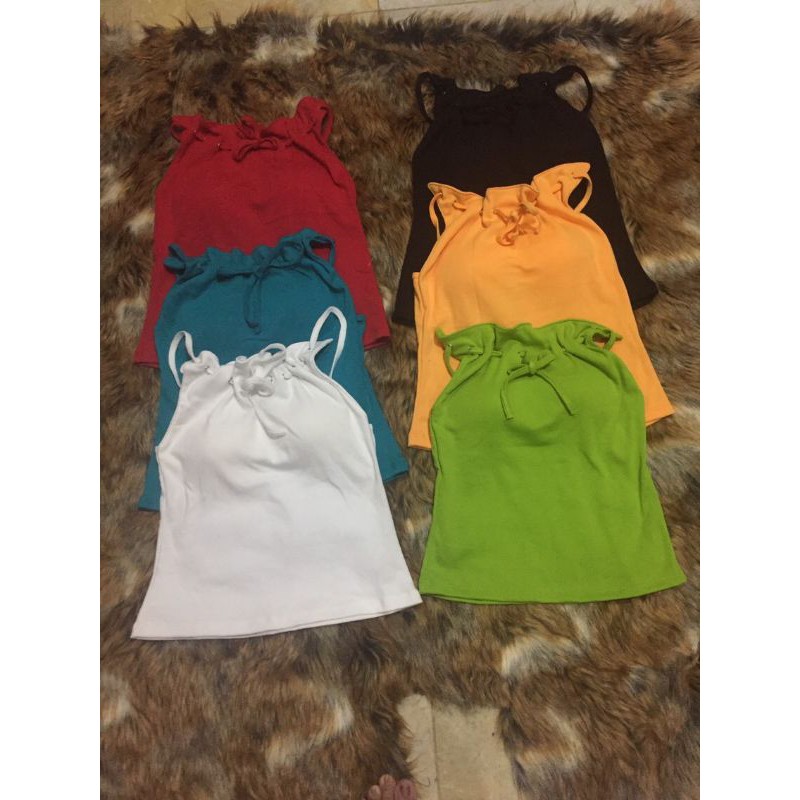 Áo thun 2 dây cổ nhún mút ngực (size 35-50kg