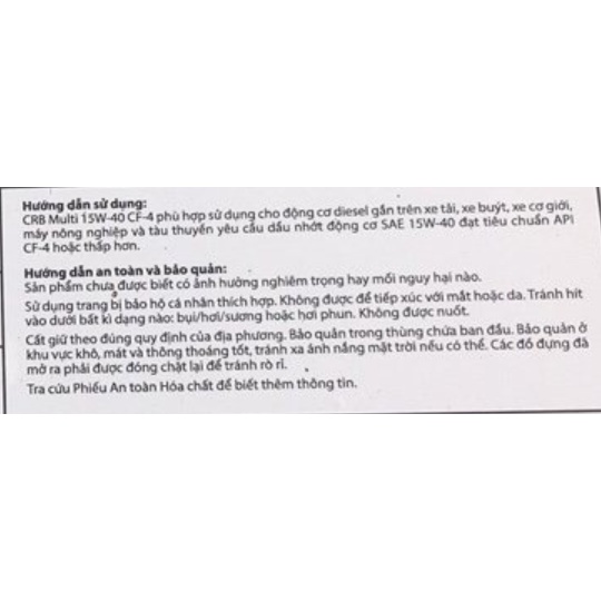Dầu Nhớt CASTROL CRB Multi 15W40 20W50 CH-4