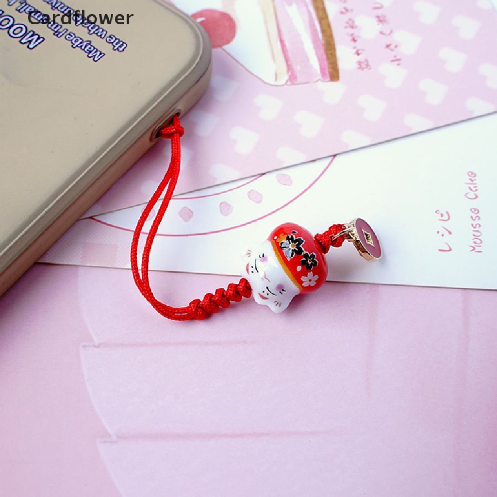 &lt; Cardflower &gt; Móc Khóa Điện Thoại / Chìa Khóa Hình Mèo May Mắn Nhật Bản