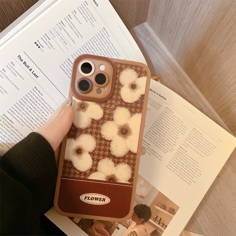 Ốp Điện Thoại TPU Mềm Hoạ Tiết Hoa Nâu Cổ Điển Cho Iphone 11 / 11pro / 11promax / 12 / 12promax / 13 / 13promax
