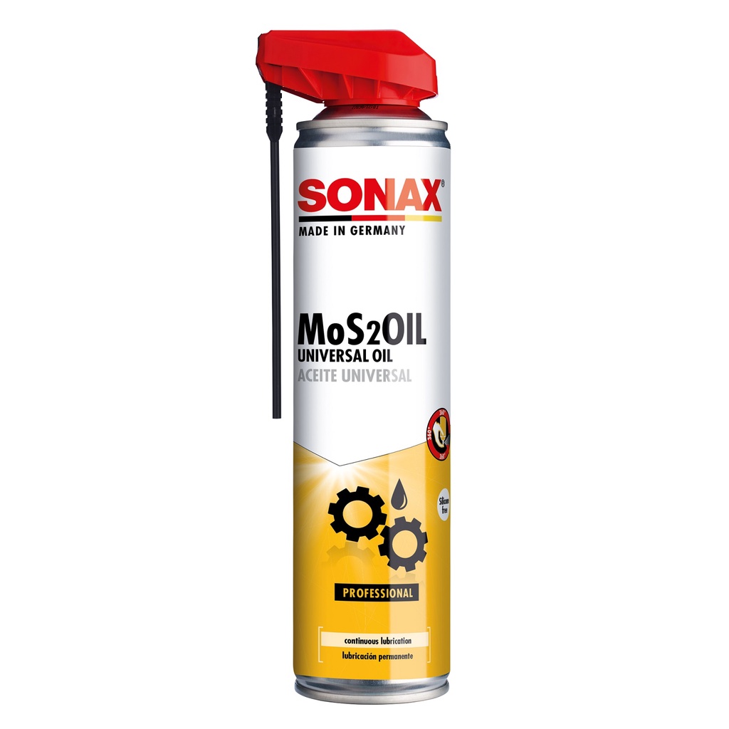 Chai xịt dầu bảo vệ chống rỉ sét và bảo quản MoS2Oil Sonax 339400 400ml - Vòi xịt thông minh 360 độ, chống ăn mòn