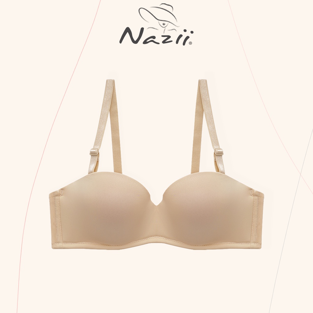 Áo Lót Nữ Trơn Nazii A003 Cúp Ngang Giúp Nâng Đẩy Tạo khe Có Gọng Mút Giày 2cm