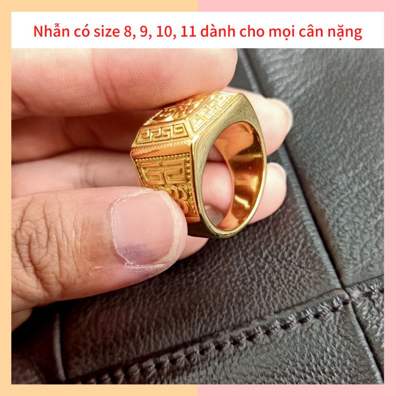 Nhẫn Nam Chữ Phước  - Như Vàng Thật - Mang đi chơi, đi tiệc đều đẹp - Bao đổi trả trong 07 ngày - Lokalo