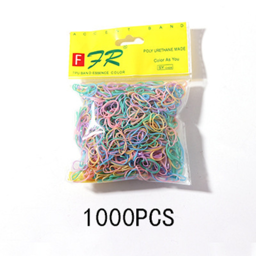 Set 1000 Dây Thun Buộc Tóc Nhiều Màu Sắc Dùng Một Lần Dành Cho Nữ