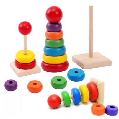 Đồ chơi xếp tháp bằng gỗ cho bé size bé