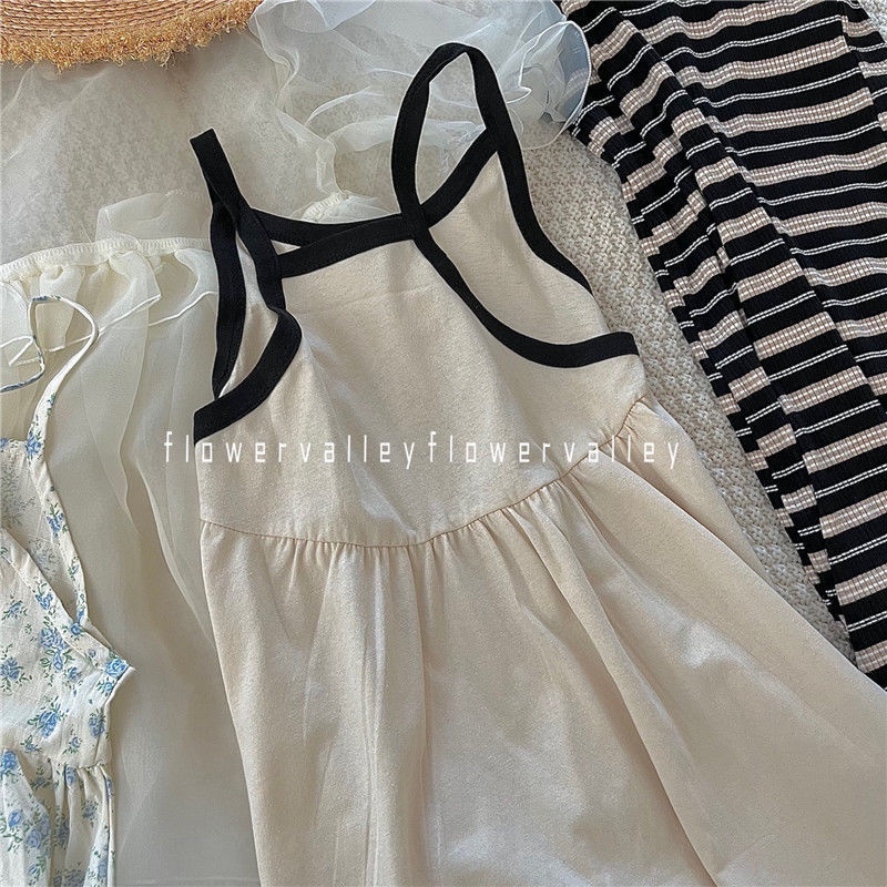 Đầm Mùa Hè 5 Món Gồm Áo Thun Tay Cộc In Họa Tiết Hoa Có Dây Đeo Hợp Thời Trang Cho Bé Gái