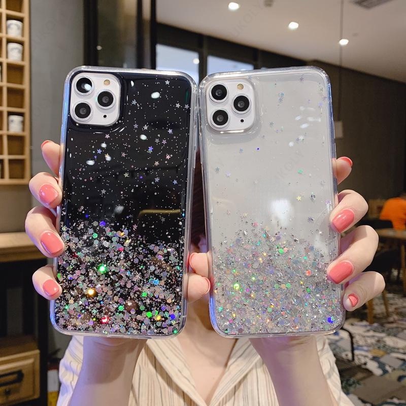 Ốp điện thoại epoxy mềm họa tiết ngôi sao cho Redmi Note 10S 10 9 9A 9C
