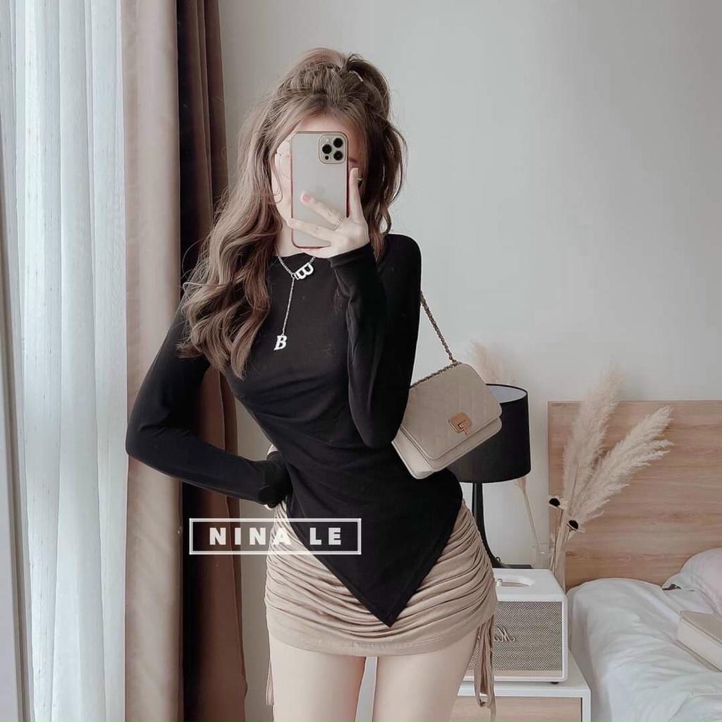 Sét 2 Món Áo Dài Tay Lai Nhọn + Váy