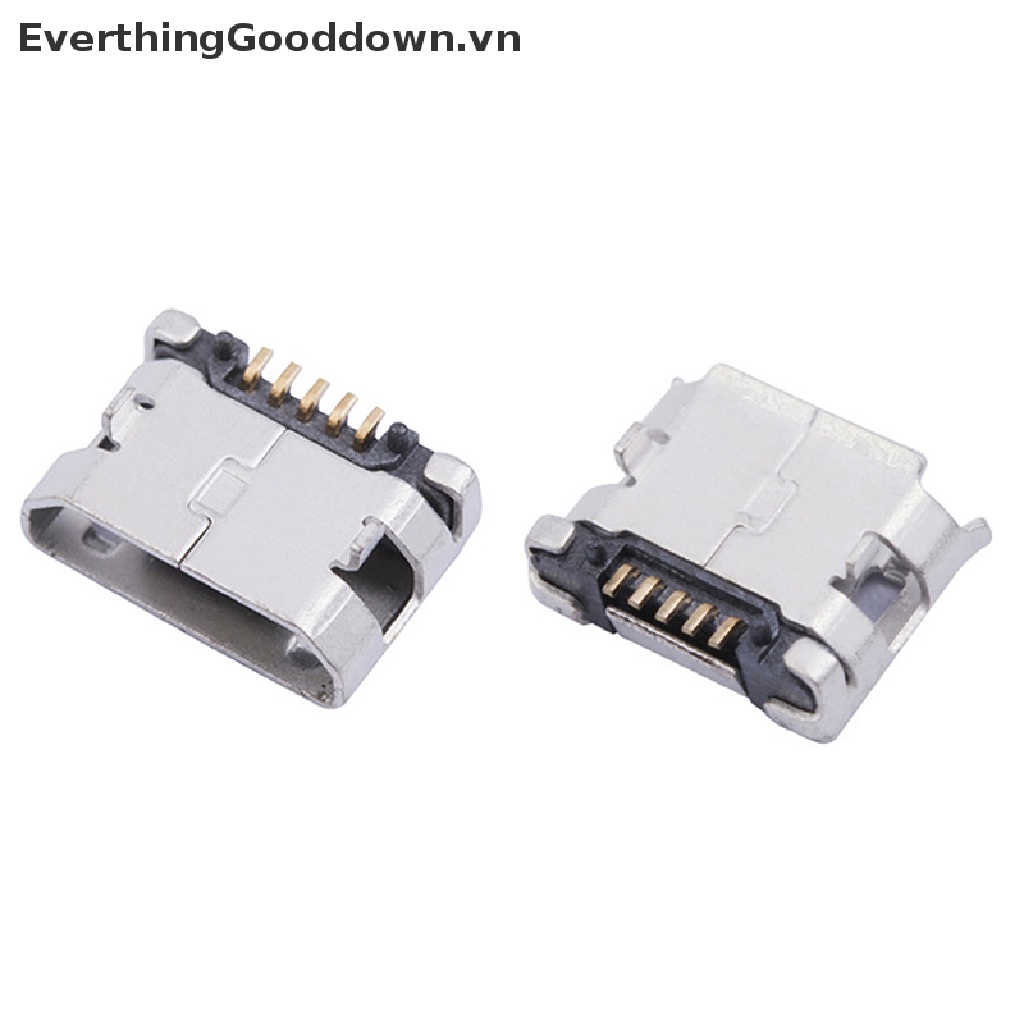 Everthingooddown 20 Cái Ổ Cắm Micro USB Type B Cái 5-Pin 180 SMD Hàn