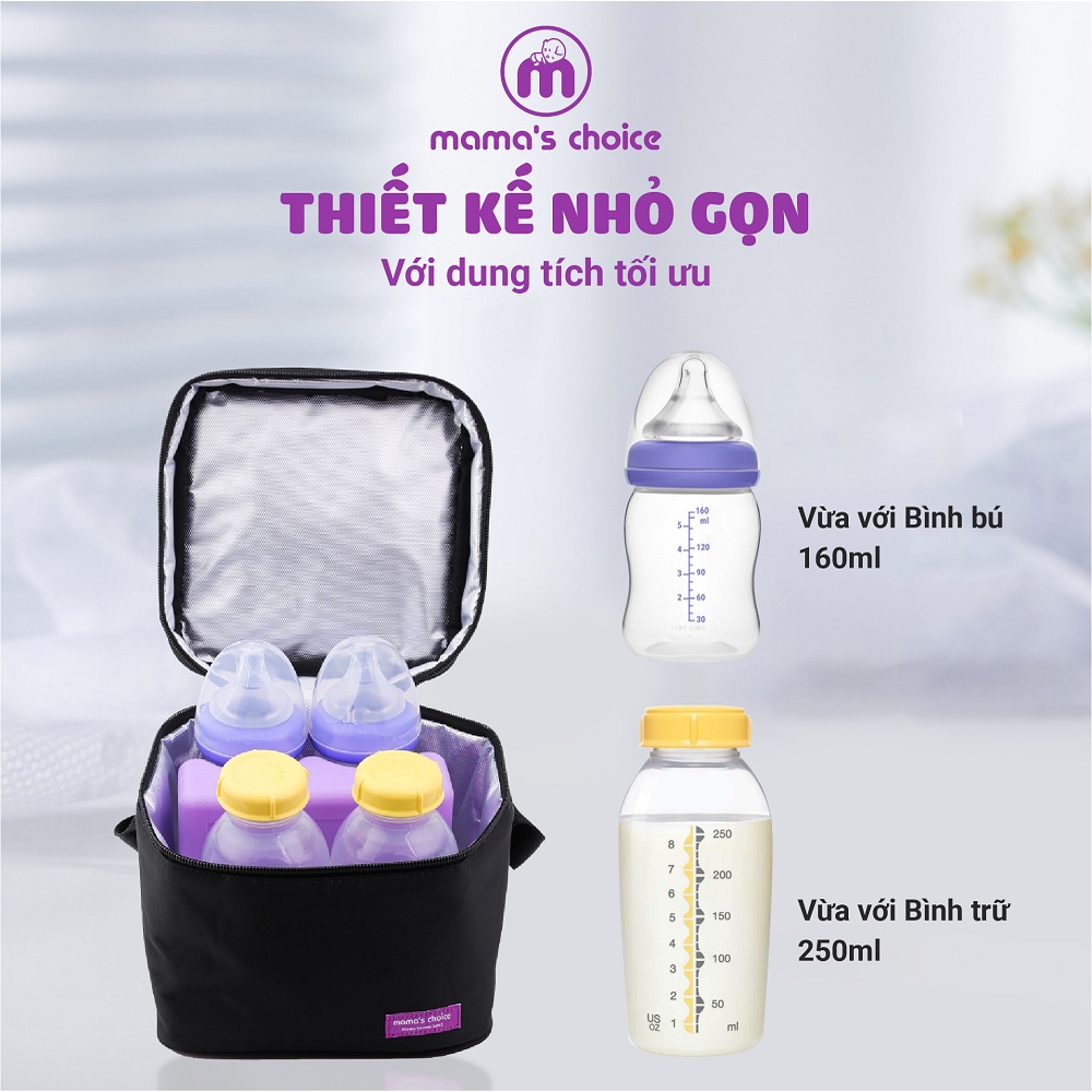 Túi giữ nhiệt Mama’s Choice, 4 lớp dày dặn, giữ lạnh và bảo quản sữa mẹ đến 14 giờ