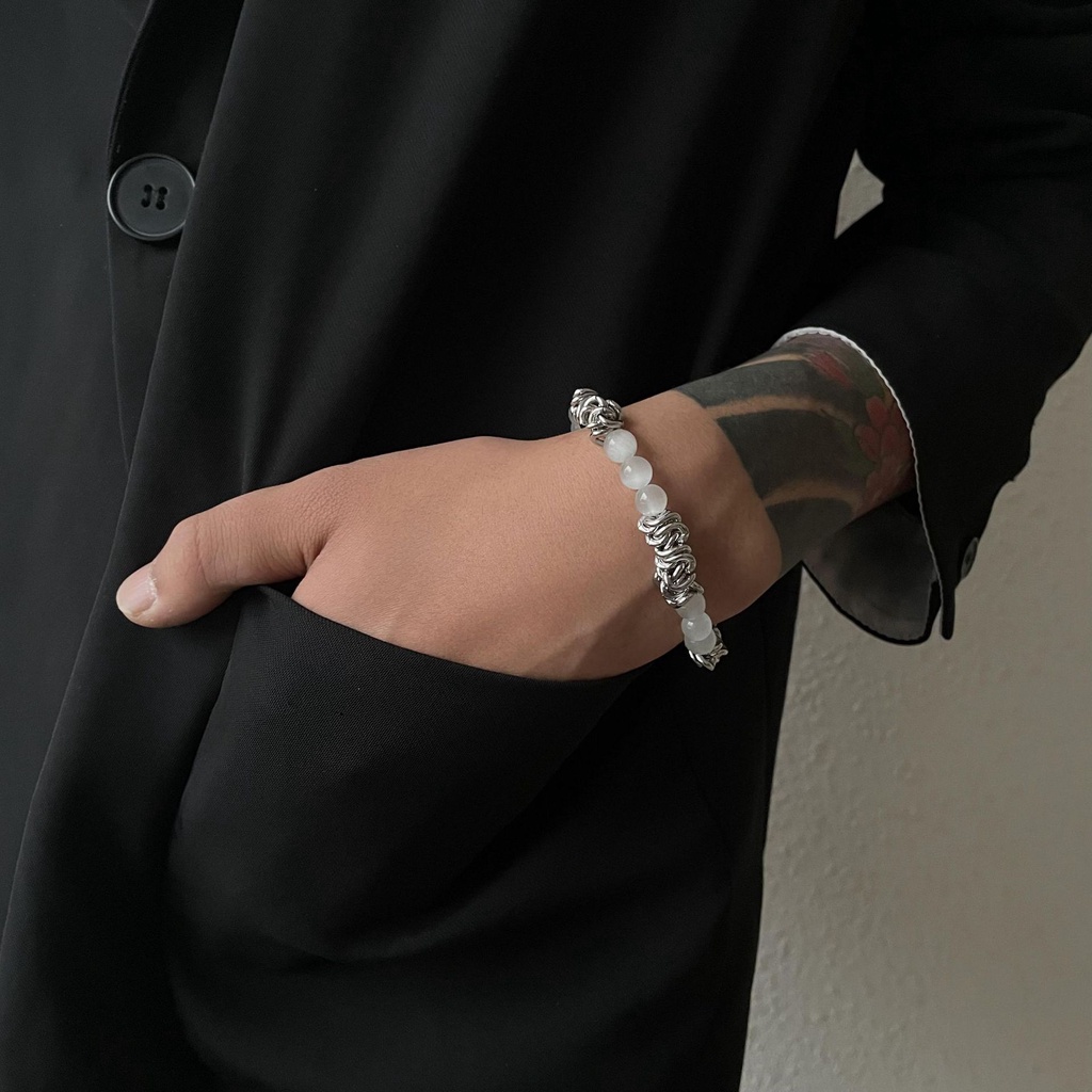 Dây chuyền đơn giản cá tính opal gai nam và nữ unisex thời trang thép chống gỉ không đen