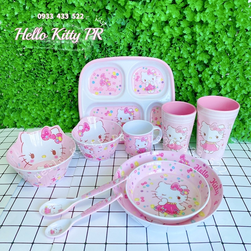 Tô chén ly dĩa muỗng khay HelloKitty
