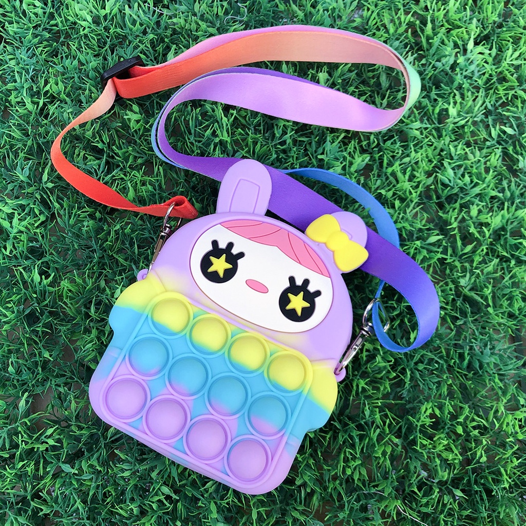 Túi đeo chéo đựng tiền xu hình con mắt thỏ dễ thương