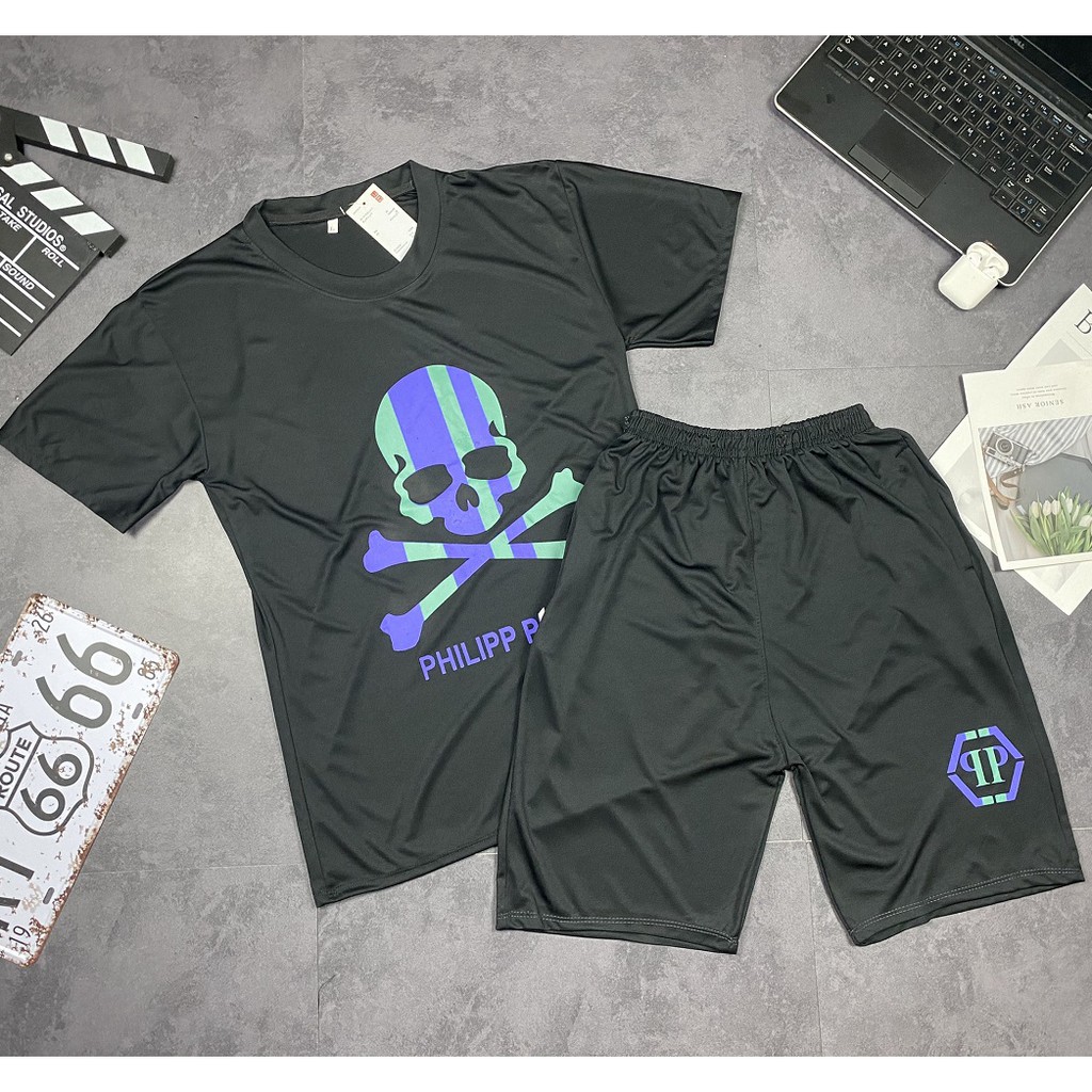 Bộ Hè Nam, Bộ Thun Nam cộc Tay  in hình đầu lâu Chất Liệu Thun Lạnh Mềm Mịn - BN31 | BigBuy360 - bigbuy360.vn