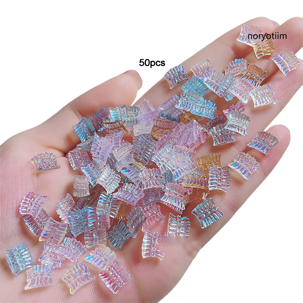 Bộ 50 nơ đính xinh xắn trang trí móng tay 3D DIY
