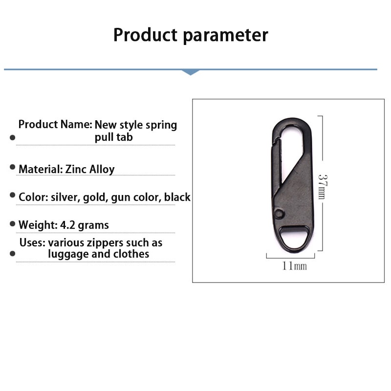 Đầu khóa kéo thay thế bằng kim loại thông dụng