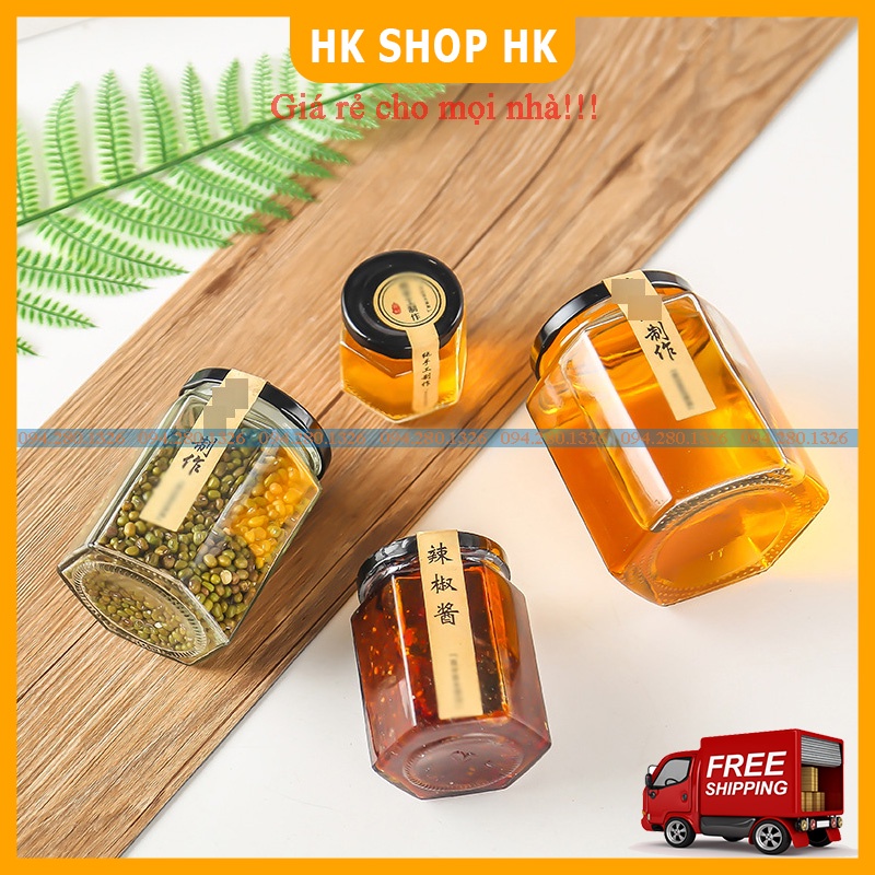 Hũ/ Lọ thủy tinh vuông/ lục giác/ tròn/ thân ong/ Hũ Mason/ Lọ thủy tinh hoa rơi