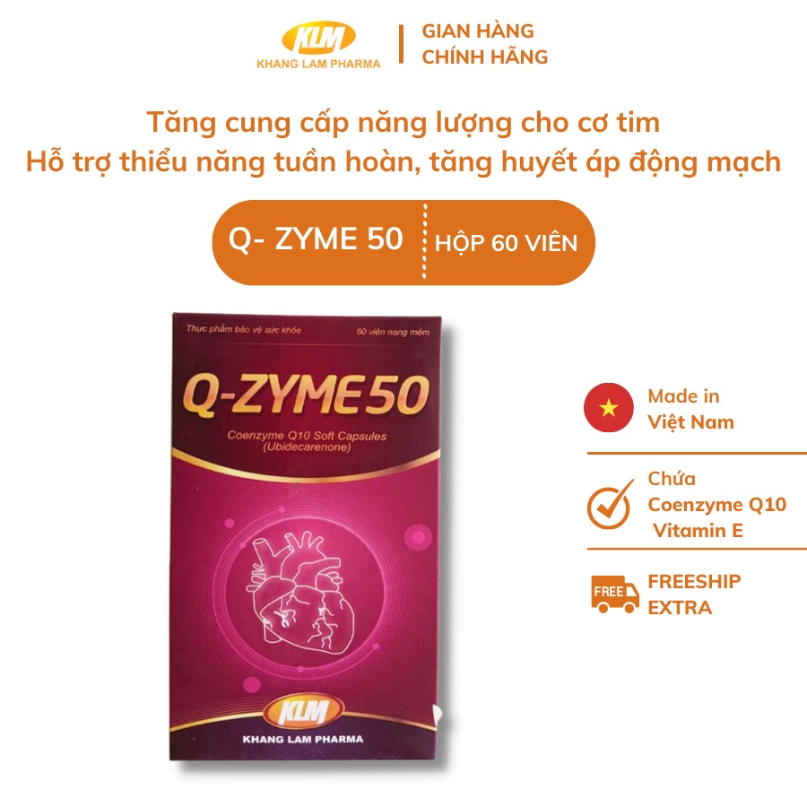 Viên uống Q-Zyme 50 Tăng cường chức năng hệ tim mạch (Hộp 60 viên nang mềm)