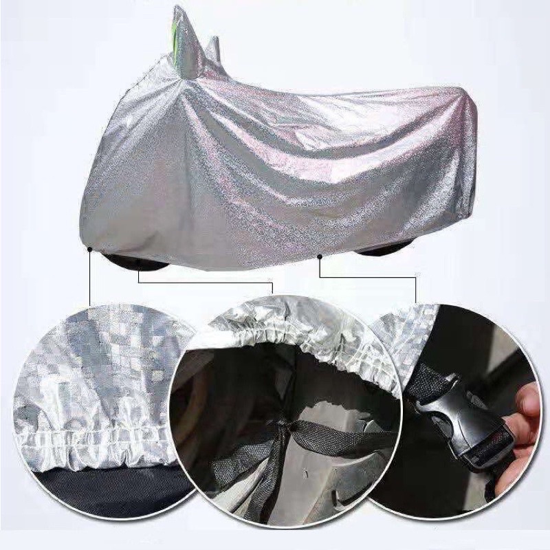 Bạt che xe máy chống nắng, chống mưa tráng bạc
