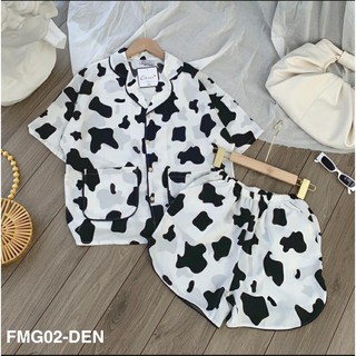 Bộ ngủ Pijama cộc BÒ SỮA lụa Mango siêu mềm mát hot hit (nhiều mẫu)