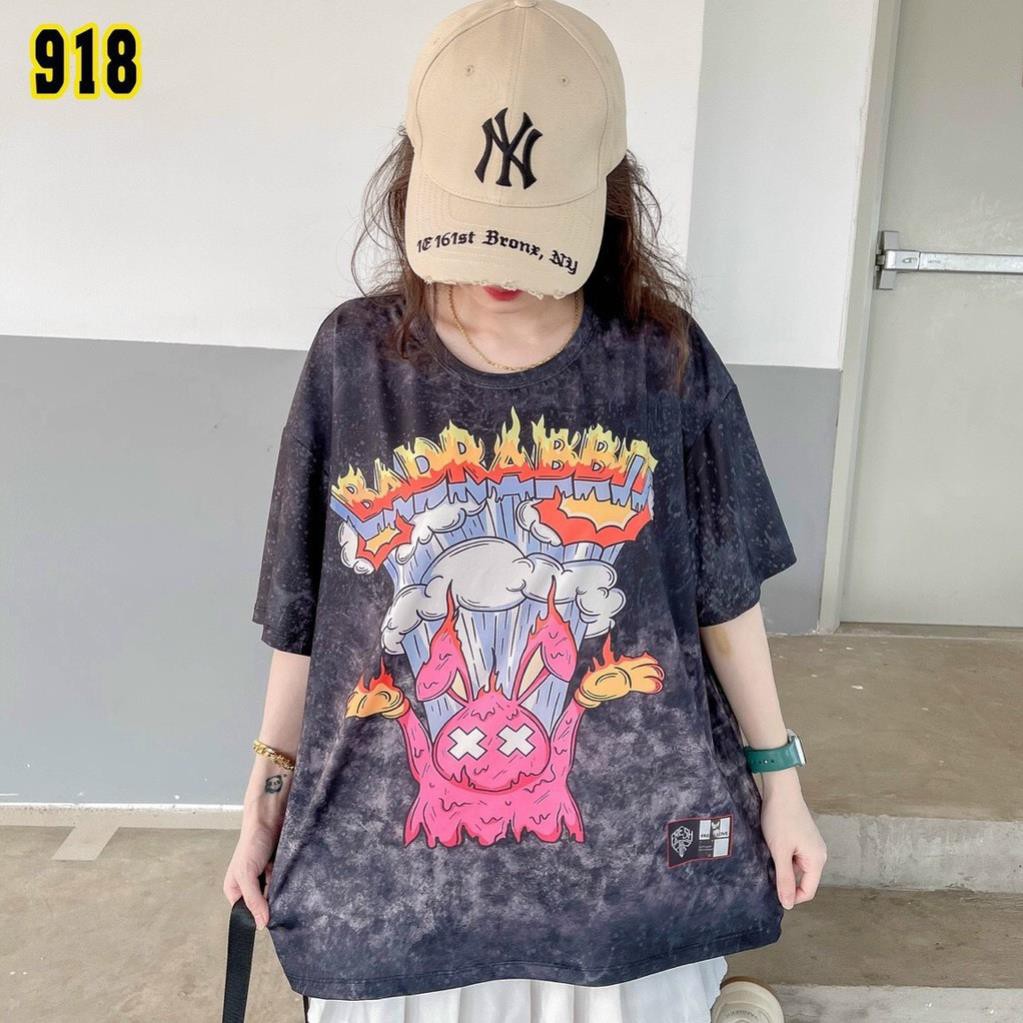 Áo Phông Loang, Áo Thun Loang Nam Nữ Tay Lỡ Form Rộng Cao Cấp Unisex - Hàng Hot Trend Loại 1 - Hình Thỏ