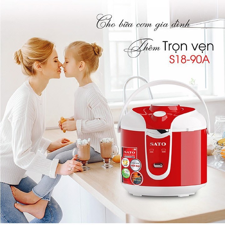 Nồi cơm điện Sato S18-90A 1,8 lít hàng chính hãng bảo hành 12 tháng