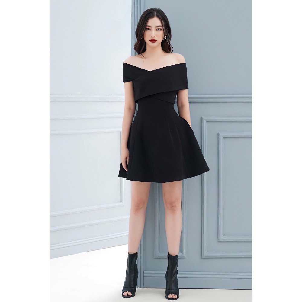 Đầm xòe trễ vai, Váy đen chất liệu Tuyết mưa cá tính phù hợp dự tiệc đi chơi dạo phố sang đẹp MN138 - Đầm Váy Mina | BigBuy360 - bigbuy360.vn