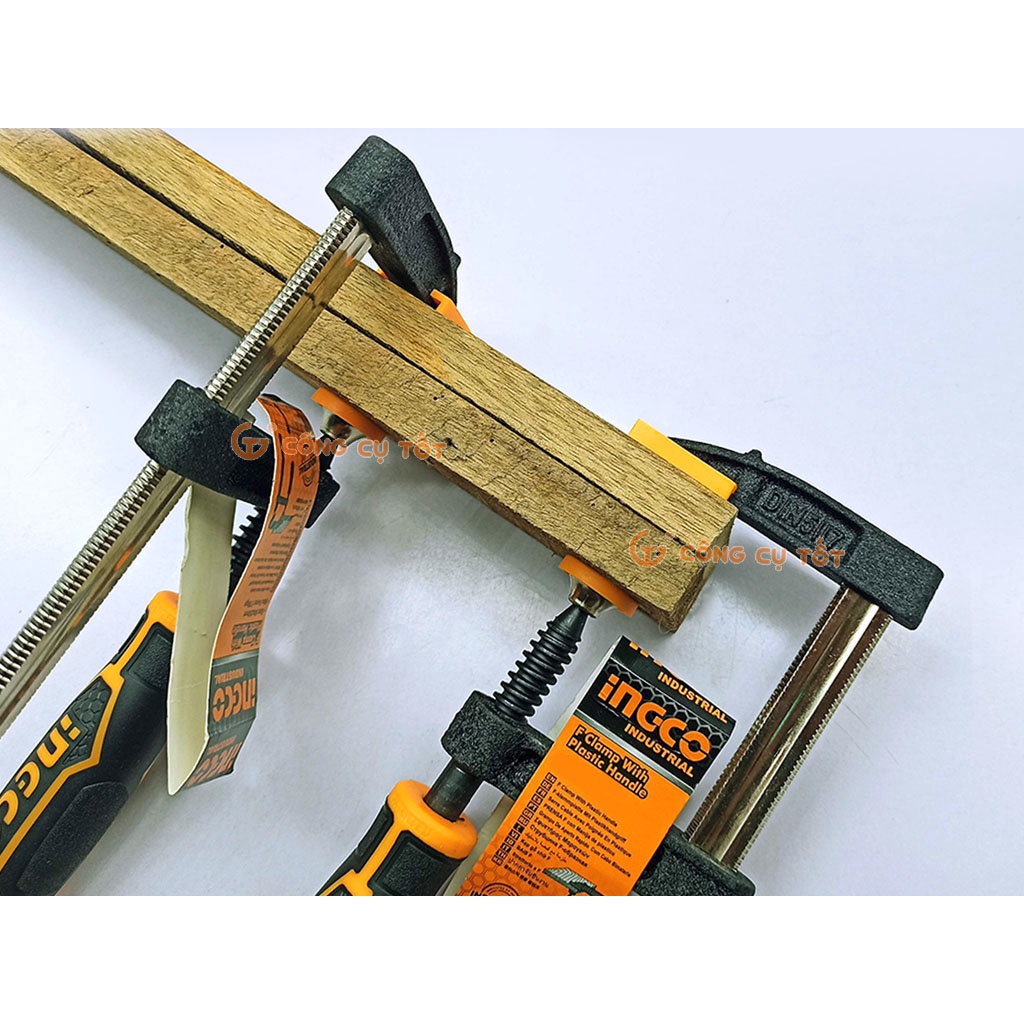 Cảo chữ F 120 x 300 mm lực kẹp 450kg Ingco HFC021201