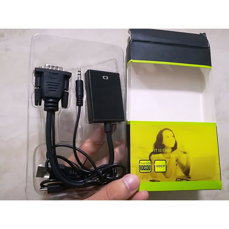 Cáp chuyển đổi VGA + Audio sang HDMI,cáp chuyển vga sang hdmi kèm âm thanh