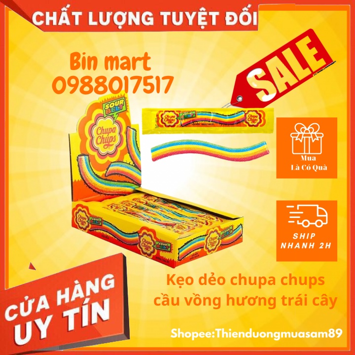 Kẹo cầu vồng hương trái cây Chupa Chups hộp 48 thanh