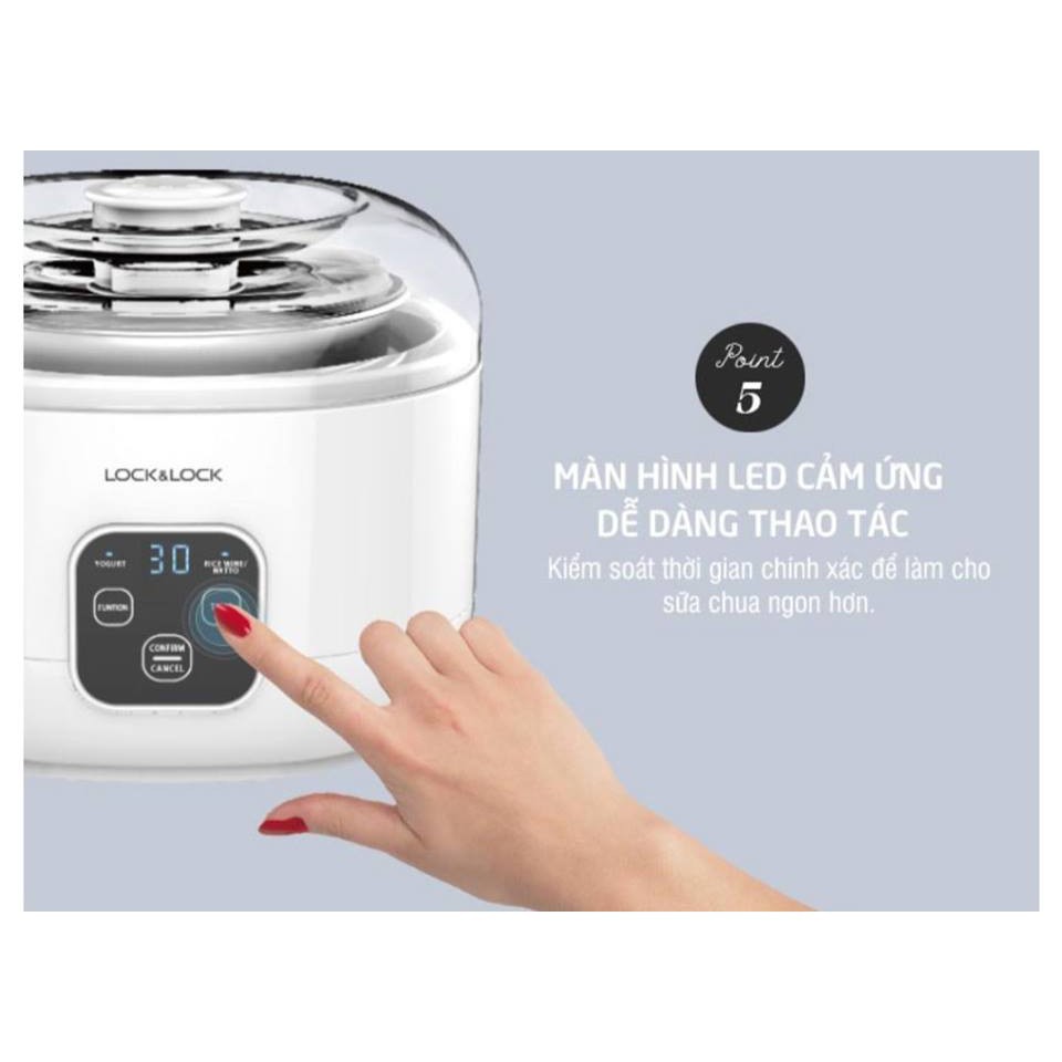 Máy Làm Sữa Chua, Đậu Lên Men Natto Lock&Lock Yogurt Maker 1L EJY211