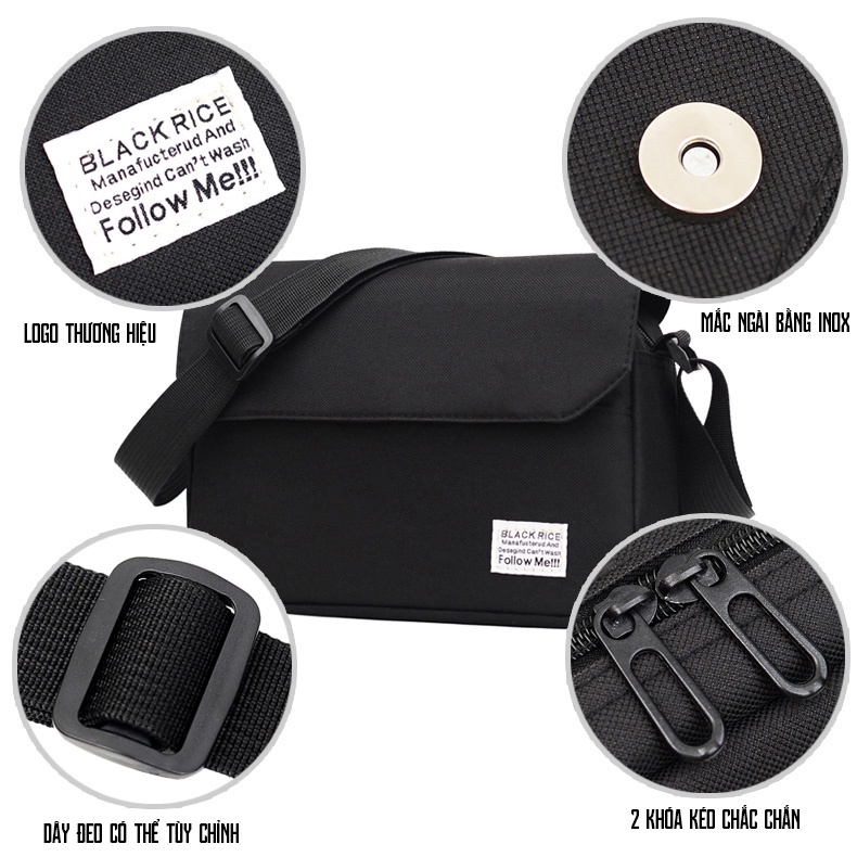 Túi đeo chéo nam nữ unisex Hàn Quốc, Túi đeo chéo thời trang vải Canvas độ bền cao - Lana | BigBuy360 - bigbuy360.vn