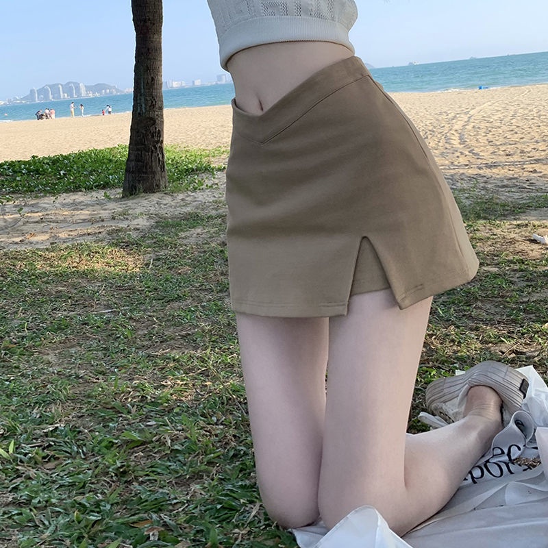 Chân váy COZOKC xẻ tà lưng cao thời trang
