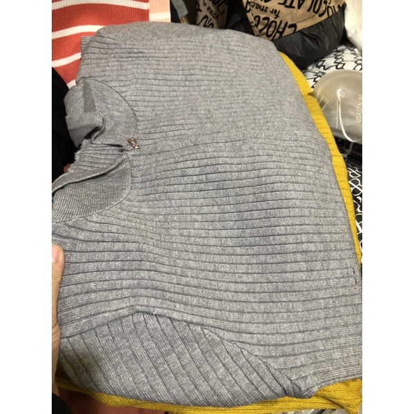 Áo khoác thun len sọc gân hàng QC dày dặn