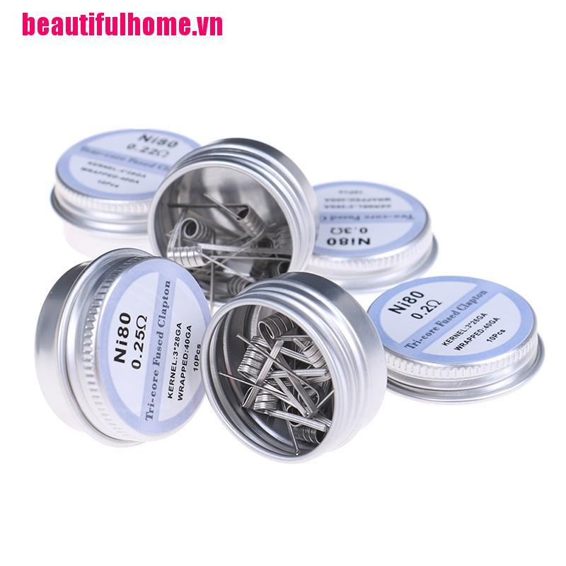 [BFVN]10pcs/box Ni80 Coil Clapton Coil Alien Heating Wire