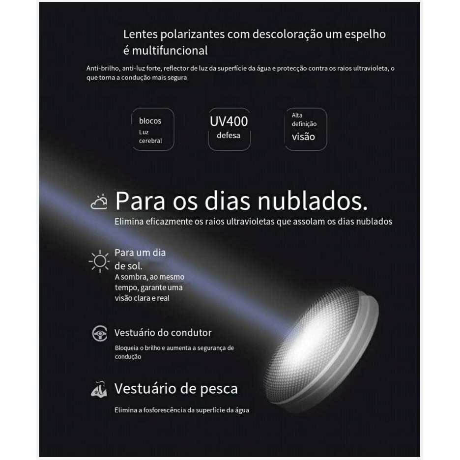 Kính Mát Phân Cực Lái Xe Câu Cá Có Thể Thay Đổi Màu Sắc Chất Lượng Cao Cho Nam