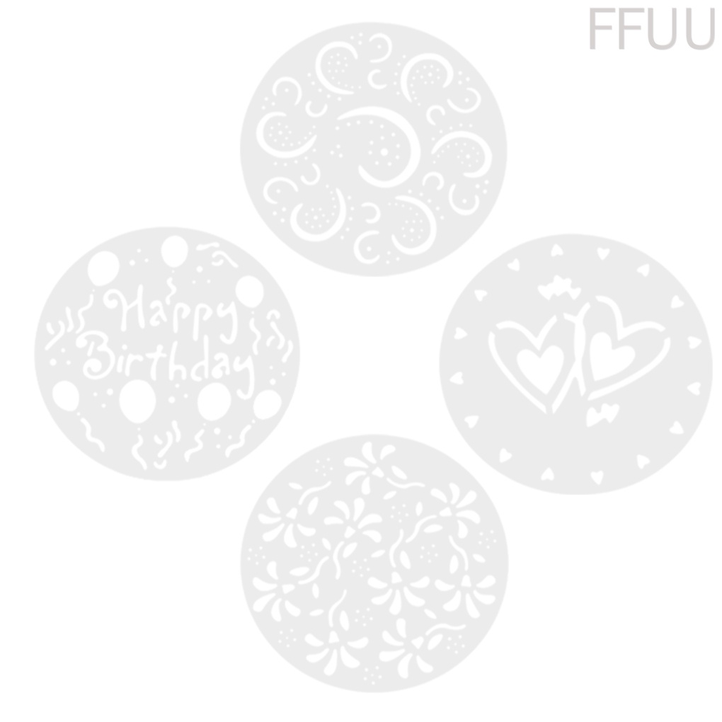 Set 4 Khuôn Nhựa Tạo Hình Hoa Trái Tim Trang Trí Bánh Kem Diy