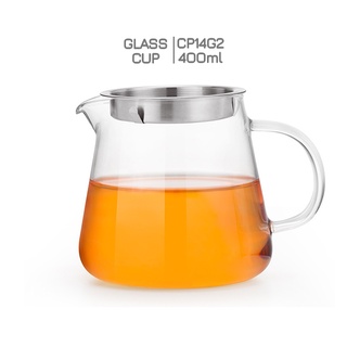 Tống trà thủy tinh chịu nhiệt có lưới lọc CP14G2 400ml - Samahome Shop