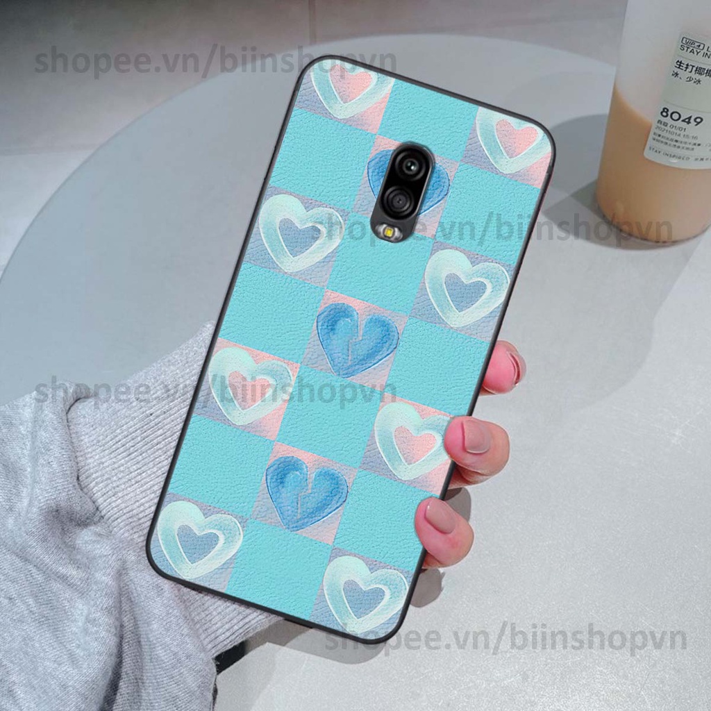 Ốp Samsung J7 Plus / J7+ caro trái tim nhiều màu sắc, đầy cá tính, khẳng định phong cách