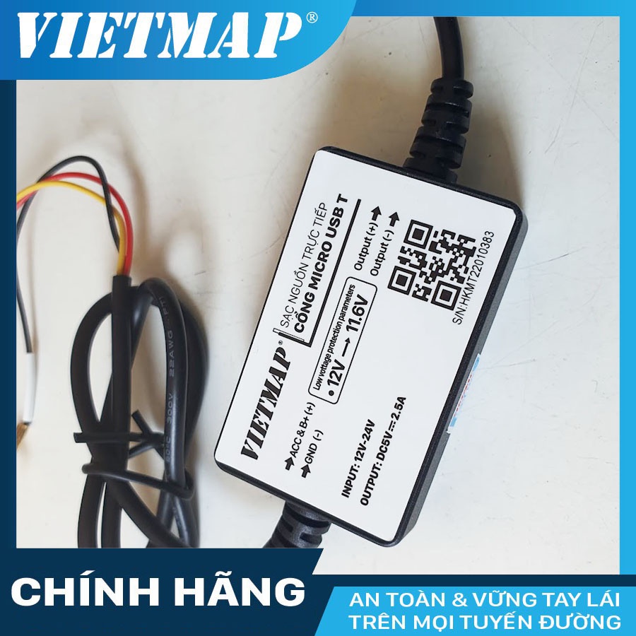 Sạc nguồn trực tiếp ACC cho Camera hành trình Vietmap KC01, Vietmap TS2K - thángHàng chính hãng - bảo hành 12
