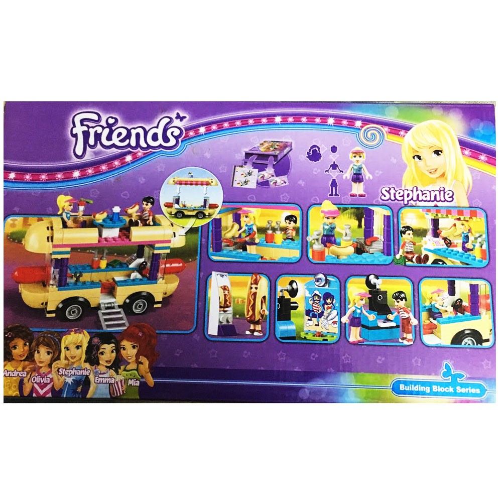 [ XẢ KHO LEGO ] ⚡ SIÊU GIẢM GIÁ ⚡Lego Xếp Hình Xe Đẩy Hotdogs BELA friend 10559 gồm 249pcs lego bé gái cực đẹp