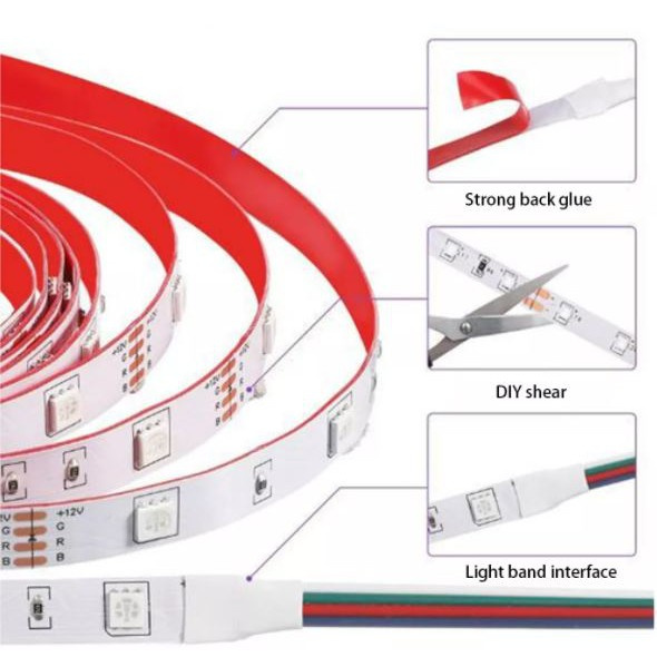 ◎✓Đèn Led Tiktok 5m Rgb Mix full 25 màu - (Hàng Cao Cấp) Đôi Bàn Dây HT_Light