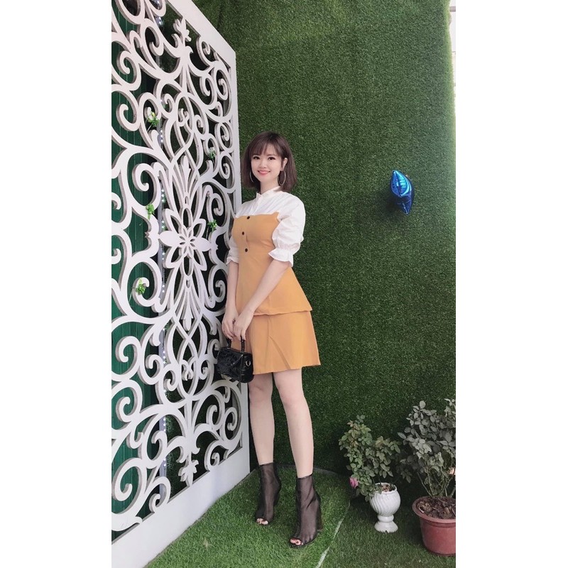 Váy xoè sơ mi- pha màu [HOT NHẤT] chất siêu xịn