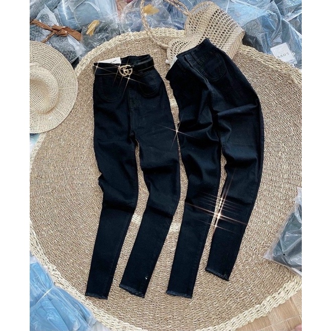 Quần jeans 2 nút túi nhỏ ôm body lưng siêu cao K04- JZ0T